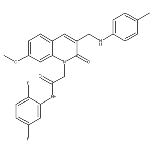 N-(2,5-difluorophenyl)-2-(7-methoxy-2-oxo-3-((p-tolylamino)methyl)quinolin-1(2H)-yl)acetamide结构式