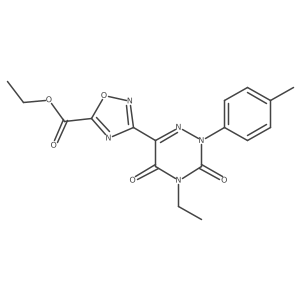 Ethyl 3-[4-ethyl-2-(4-methylphenyl)-3,5-dioxo-2,3,4,5-tetrahydro-1,2,4-triazin-6-yl]-1,2,4-oxadiazole-5-carboxylate结构式