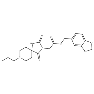 N-(benzo[d][1,3]dioxol-5-ylmethyl)-2-(2,4-dioxo-8-propyl-1,3,8-triazaspiro[4.5]decan-3-yl)acetamide Structure