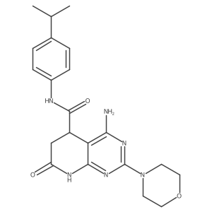 4-amino-2-(morpholin-4-yl)-7-oxo-N-[4-(propan-2-yl)phenyl]-5,6,7,8-tetrahydropyrido[2,3-d]pyrimidine-5-carboxamide Structure