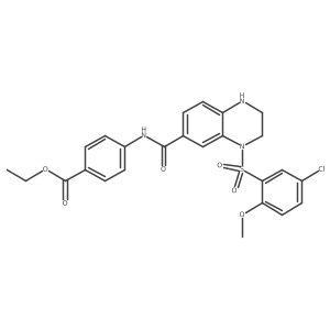 4-{[4-(5-Chloro-2-methoxy-benzenesulfonyl)-1,2,3,4-tetrahydro-quinoxaline-6-carbonyl]-amino}-benzoic acid ethyl ester结构式