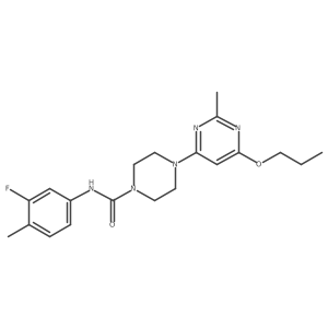 N-(3-fluoro-4-methylphenyl)-4-(2-methyl-6-propoxypyrimidin-4-yl)piperazine-1-carboxamide结构式
