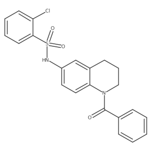 N-(1-benzoyl-1,2,3,4-tetrahydroquinolin-6-yl)-2-chlorobenzenesulfonamide结构式