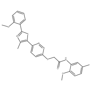 N-(2-methoxy-5-methylphenyl)-2-((6-(2-(2-methoxyphenyl)-4-methylthiazol-5-yl)pyridazin-3-yl)thio)acetamide结构式