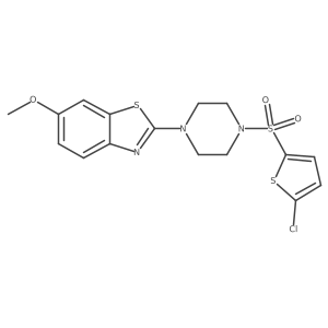 2-(4-((5-Chlorothiophen-2-yl)sulfonyl)piperazin-1-yl)-6-methoxybenzo[d]thiazole结构式