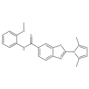 2-(2,5-dimethyl-1H-pyrrol-1-yl)-N-(2-methoxyphenyl)-1,3-benzothiazole-6-carboxamide结构式