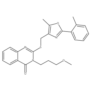 3-(3-Methoxypropyl)-2-({[5-methyl-2-(2-methylphenyl)-1,3-oxazol-4-yl]methyl}sulfanyl)-3,4-dihydroquinazolin-4-one结构式