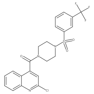 2-Chloro-4-{4-[3-(trifluoromethyl)benzenesulfonyl]piperazine-1-carbonyl}quinoline Structure