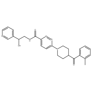 N-(2-hydroxy-2-(pyridin-3-yl)ethyl)-6-(4-(2-methylbenzoyl)piperidin-1-yl)pyridazine-3-carboxamide Structure