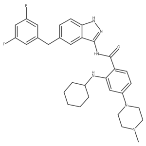 2-(cyclohexylamino)-N-[5-[(3,5-difluorophenyl)methyl]-1H-indazol-3-yl]-4-(4-methylpiperazin-1-yl)benzamide Structure