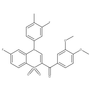 (3,4-dimethoxyphenyl)[6-fluoro-4-(3-fluoro-4-methylphenyl)-1,1-dioxido-4H-1,4-benzothiazin-2-yl]methanone结构式
