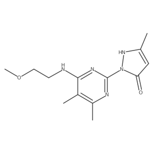 3h-Pyrazol-3-one,1,2-dihydro-2-[4-[(2-methoxyethyl)amino]-5,6-dimethyl-2-pyrimidinyl]-5-methyl- Structure