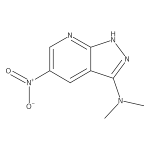 N,N-dimethyl-5-nitro-1H-pyrazolo[3,4-b]pyridin-3-amine结构式