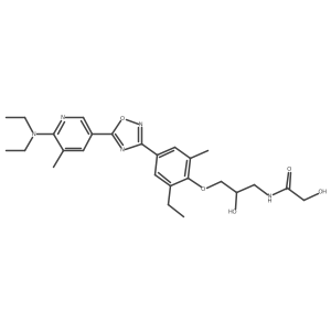 N-((S)-3-{-4-[5-(6-Diethylamino-5-methyl-pyridin-3-yl)-[1,2,4]oxadiazol-3-yl]-2-ethyl-6-methyl-phenoxy}-2-hydroxy-propyl)-2-hydroxy-acetamide结构式