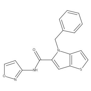 4-benzyl-N-(1,2-oxazol-3-yl)-4H-thieno[3,2-b]pyrrole-5-carboxamide结构式