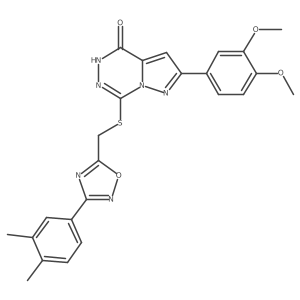 2-(3,4-dimethoxyphenyl)-7-({[3-(3,4-dimethylphenyl)-1,2,4-oxadiazol-5-yl]methyl}thio)pyrazolo[1,5-d][1,2,4]triazin-4(5H)-one Structure