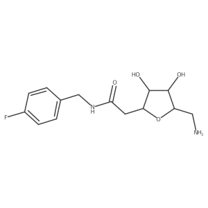 2-((2S,3R,4S,5R)-5-(aminomethyl)-3,4-dihydroxytetrahydrofuran-2-yl)-N-(4-fluorobenzyl)acetamide Structure