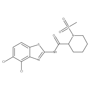 N-(4,5-dichlorobenzo[d]thiazol-2-yl)-1-(methylsulfonyl)piperidine-2-carboxamide Structure