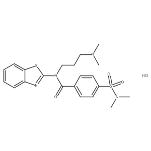N-(benzo[d]thiazol-2-yl)-N-(3-(dimethylamino)propyl)-4-(N,N-dimethylsulfamoyl)benzamide hydrochloride结构式