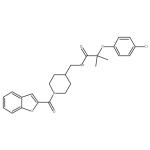 N-((1-(benzofuran-2-carbonyl)piperidin-4-yl)methyl)-2-(4-chlorophenoxy)-2-methylpropanamide Structure