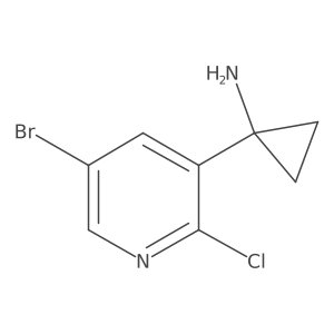 1-(5-Bromo-2-chloropyridin-3-yl)cyclopropan-1-amine结构式