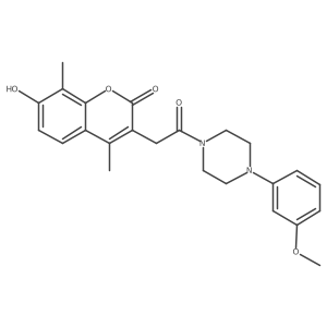 7-hydroxy-3-(2-(4-(3-methoxyphenyl)piperazin-1-yl)-2-oxoethyl)-4,8-dimethyl-2H-chromen-2-one Structure