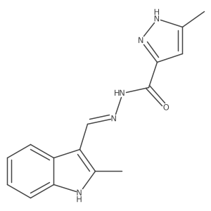 5-methyl-N-[(E)-(2-methyl-1H-indol-3-yl)methylideneamino]-1H-pyrazole-3-carboxamide Structure