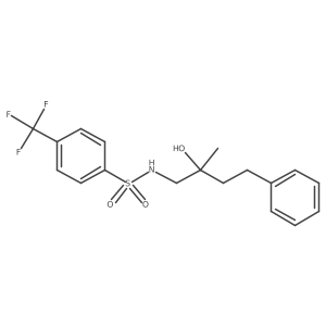N-(2-hydroxy-2-methyl-4-phenylbutyl)-4-(trifluoromethyl)benzenesulfonamide结构式