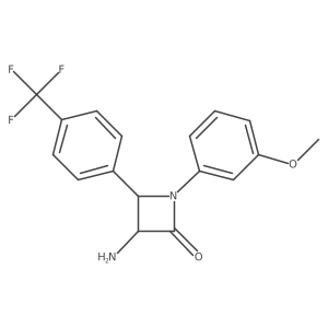 3-Amino-1-(3-methoxyphenyl)-4-(4-(trifluoromethyl)phenyl)azetidin-2-one结构式