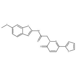 2-[3-(furan-2-yl)-6-oxopyridazin-1(6H)-yl]-N-(6-methoxy-1,3-benzothiazol-2-yl)acetamide结构式
