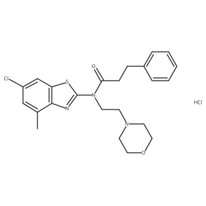 N-(6-chloro-4-methylbenzo[d]thiazol-2-yl)-N-(2-morpholinoethyl)-3-phenylpropanamide hydrochloride结构式