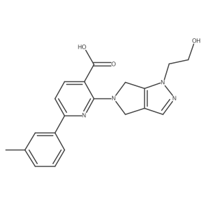 2-[1-(2-Hydroxyethyl)-4,6-dihydropyrrolo[3,4-c]pyrazol-5-yl]-6-(3-methylphenyl)pyridine-3-carboxylic acid Structure