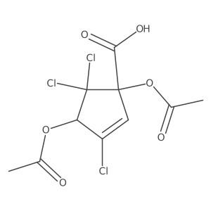 1,4-Diacetyloxy-3,5,5-trichlorocyclopent-2-ene-1-carboxylic acid Structure