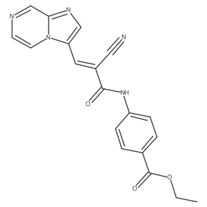 Ethyl 4-[[(Z)-2-cyano-3-imidazo[1,2-a]pyrazin-3-ylprop-2-enoyl]amino]benzoate结构式