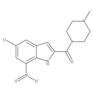 (5-chloro-7-nitro-1H-indol-2-yl)-(4-methylpiperazin-1-yl)methanone结构式