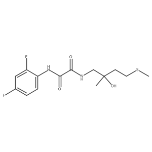 N1-(2,4-difluorophenyl)-N2-(2-hydroxy-2-methyl-4-(methylthio)butyl)oxalamide结构式