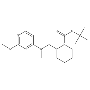 tert-Butyl 2-((methyl(2-(methylthio)pyrimidin-4-yl)amino)methyl)piperidine-1-carboxylate结构式