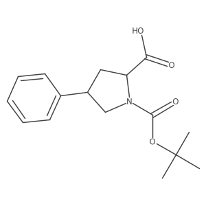 (4S)-1-(tert-butoxycarbonyl)-4-phenylpyrrolidine-2-carboxylic acid Structure