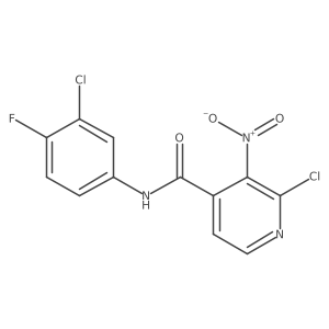 2-Chloro-N-(3-chloro-4-fluorophenyl)-3-nitroisonicotinamide Structure