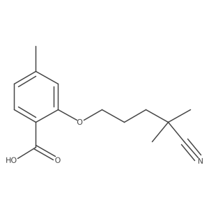 Benzoic acid, 2-[(4-cyano-4-methylpentyl)oxy]-4-methyl- Structure