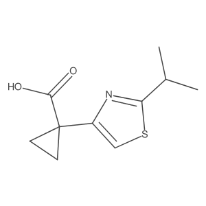 1-[2-(Propan-2-yl)-1,3-thiazol-4-yl]cyclopropane-1-carboxylic acid结构式