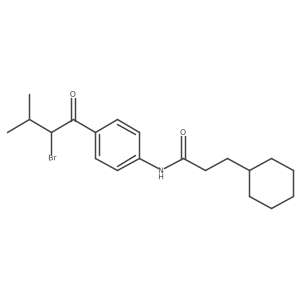 Cyclohexanepropanamide, N-[4-(2-bromo-3-methyl-1-oxobutyl)phenyl]- Structure