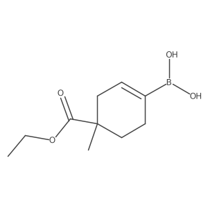 (4-Ethoxycarbonyl-4-methylcyclohexen-1-yl)boronic acid结构式