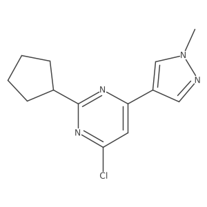 4-Chloro-2-cyclopentyl-6-(1-methyl-1H-pyrazol-4-yl)pyrimidine结构式