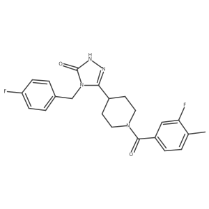 4-(4-fluorobenzyl)-5-[1-(3-fluoro-4-methylbenzoyl)piperidin-4-yl]-2,4-dihydro-3H-1,2,4-triazol-3-one Structure