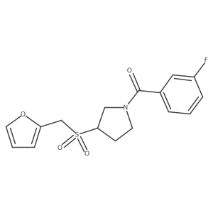 (3-Fluorophenyl)(3-((furan-2-ylmethyl)sulfonyl)pyrrolidin-1-yl)methanone Structure
