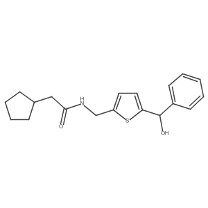 2-cyclopentyl-N-((5-(hydroxy(phenyl)methyl)thiophen-2-yl)methyl)acetamide Structure