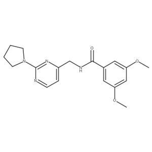 3,5-dimethoxy-N-((2-(pyrrolidin-1-yl)pyrimidin-4-yl)methyl)benzamide Structure