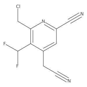 2-(Chloromethyl)-6-cyano-3-(difluoromethyl)pyridine-4-acetonitrile Structure