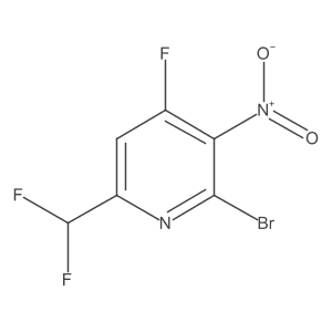 2-Bromo-6-(difluoromethyl)-4-fluoro-3-nitropyridine结构式